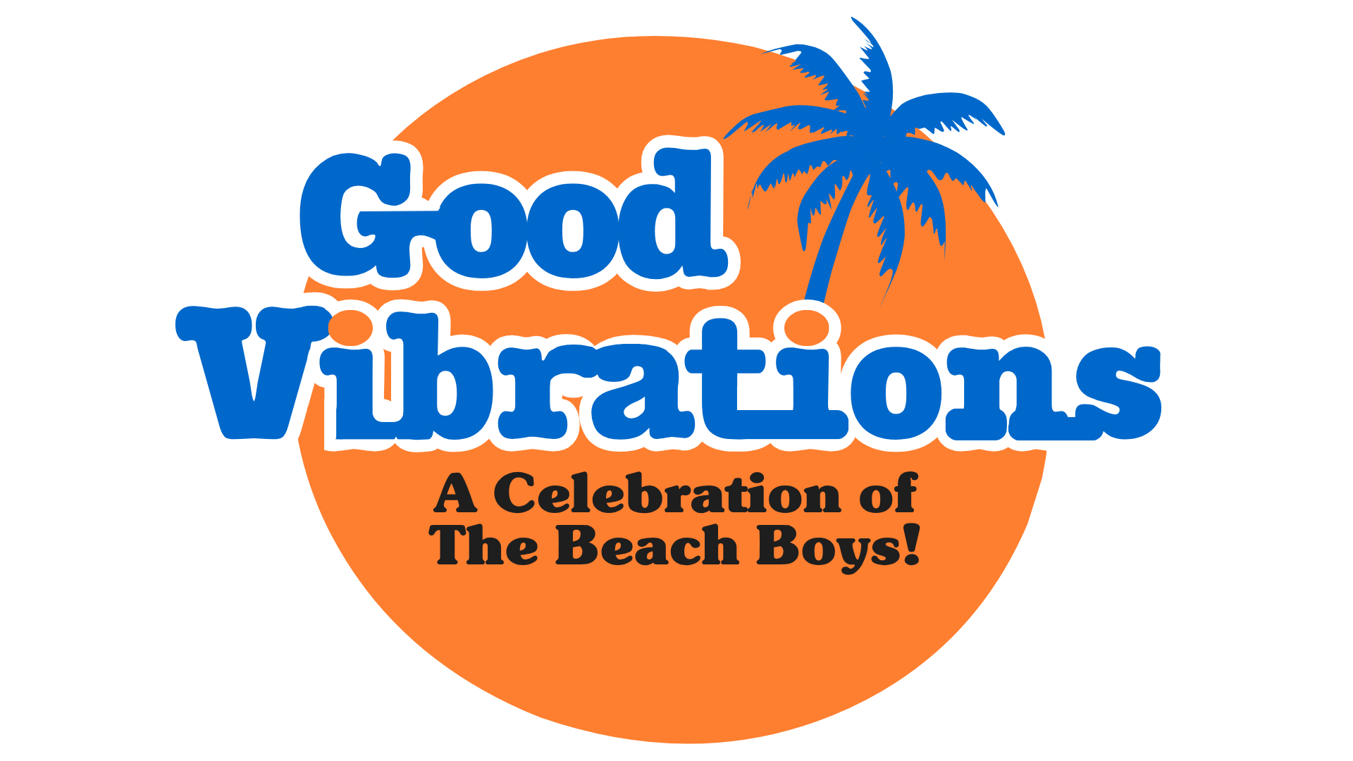 Good Vibrations Logo with Surfboard Tagline Good Vibrations Logo with Surfboard Tagline